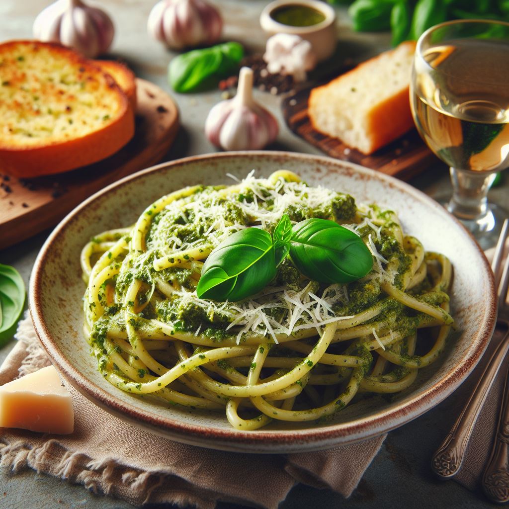 Receitas Rápidas Macarrão com Pesto de Manjericão