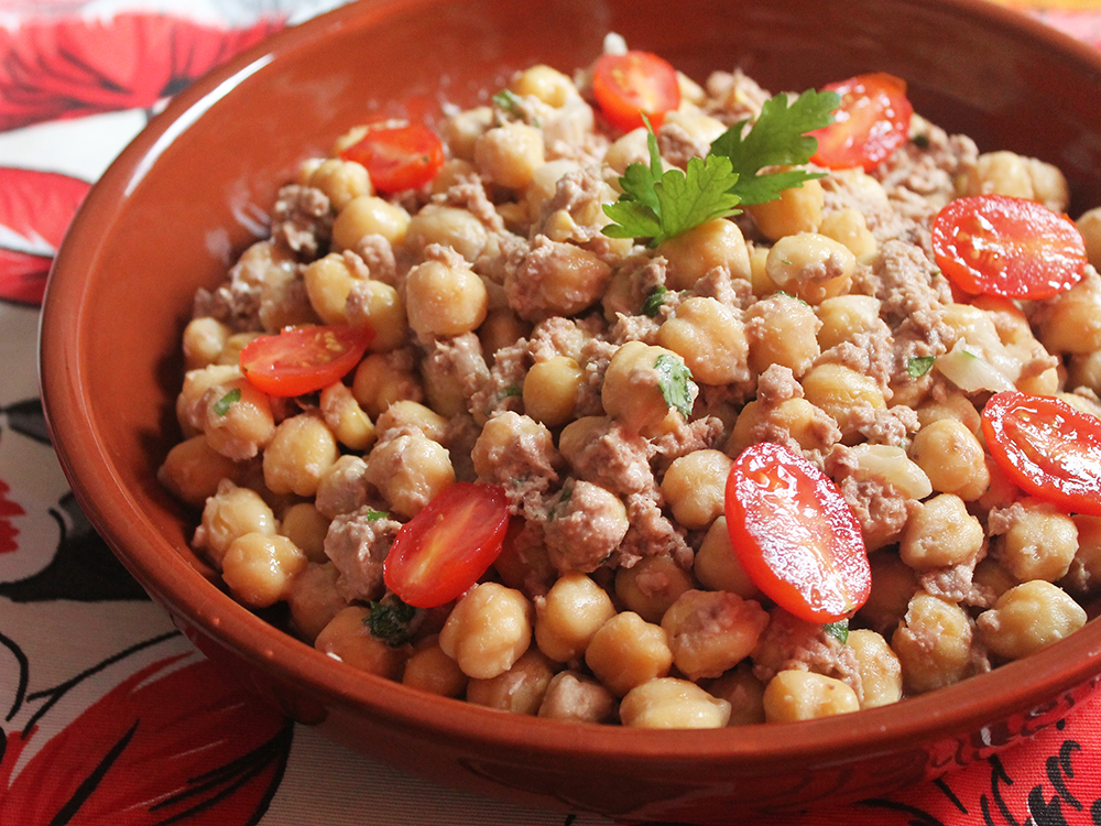 Lanches Rápidos Salada de Atum com Grão-de-Bico