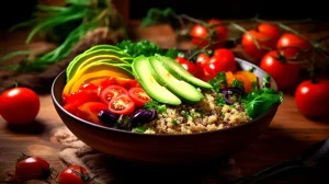 Salada de Quinoa com Abacate e Tomate